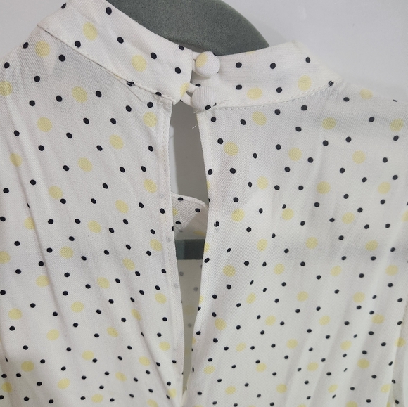 Elegant 100% VISCOSE White Polka Dot Dress,, Size 4 - Picture 7 of 10